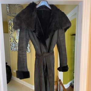 Black shearling coat